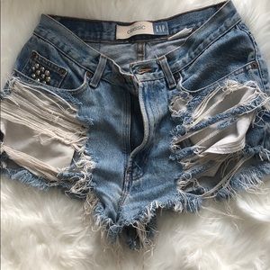 Hand destroyed booty shorts